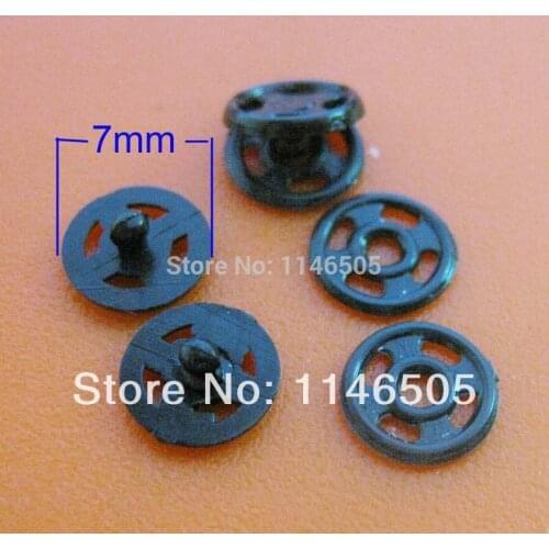 200pcs/lot 7mm Nylon Black Button Round Snap Buttons Sewing Garment Buttons Kids Accessories Scrapbooking