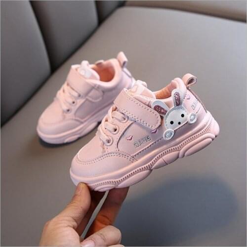 2021 Spring and Autumn New Childrens Board Shoes Korean Cartoon Girl Versatile Casual Sneakers Baby Soft Walking Shoes1-2-3y
