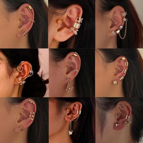 2021 Fashion Butterfly Clip Earrings Ear Hook Ear Clips Double Piercing Pierced Earrings Earrings Womens Girls Jewelry