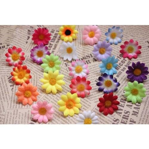 4CM High Quality small fabric gerbera daisy heads,Silk fake sunflowers,flower garland,girl hair wreath,Wedding,Home Decorations