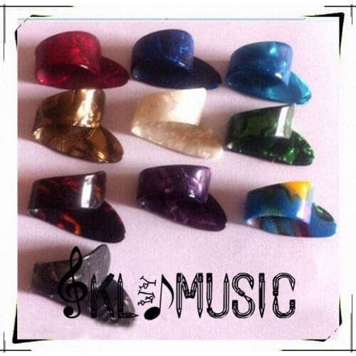 5 pcs+5pcs/set Celluloid Guitar Fingertip Finger Thumb Picks Plectrums for Acoustic Electric Bass Guitar Random Color