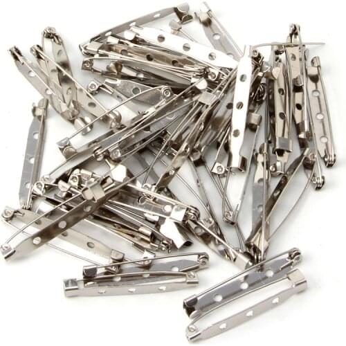 50PCS Brooch Clip Base Pins Accessories Jewelry Decorative Ally 15mm 20mm 25mm 30mm 35mm 40mm
