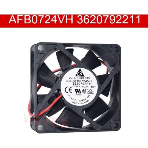 AFB0724VH 3620792211 7025 24V 0.33A 7CM 2 wires pins for DELTA cooling fan NEW