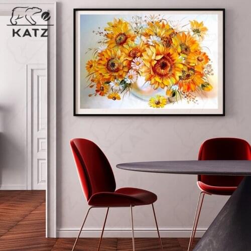 Sunflower Diamond Painting Diy Flower Embroidery Crossing Mosaic Art Gift Cross Stitch Living Room Bedroom Home Decoration