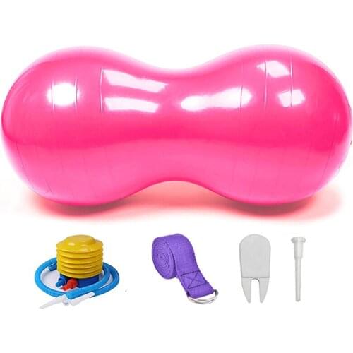 Peanut Fitness Ball with Pump & Yoga Strap Yoga Exercise Ball Balance Ball For Back Pain Relief Muscle Tension Core Strength