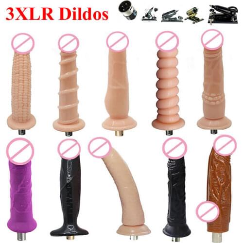 Sex machine accessories 3XLR Connector big Dildo Masturbation Machine Attachments Adult Anal Beads Plug Love Machine