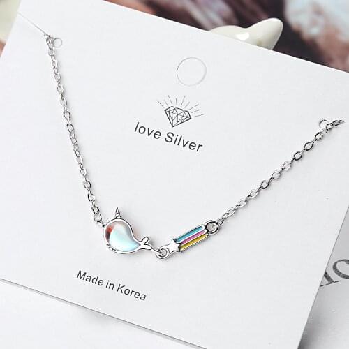 925 Sterling Silver Adjustable Opal Unicorn Rainbow Charm Bracelet For Women Bracelet &Bangle Wedding Jewelry SL185