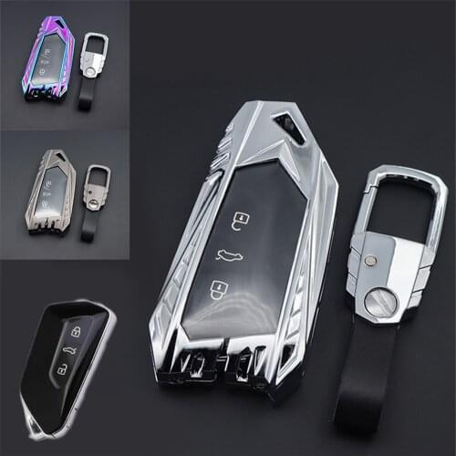 Zinc Alloy Remote Start Car Key Fob Case Cover Skin Protector Holder Auto Accessories For VW Golf 8 Seat Skoda Leon MK 4 2020-up