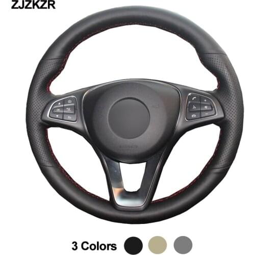 Hand Sew Car Steering-Wheel Cover Volant Wrap For Mercedes-Benz Vito III ( W447 ) 2015 2016 2017 2018 2019 2020 Black Beige Gray
