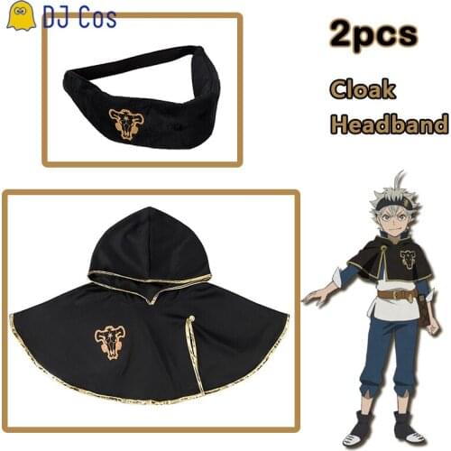Asta Cosplay Black Cloak Headband Anime Black Clover Five Leaf Clover Bull Costume Noelle Finral Outfit Men Women