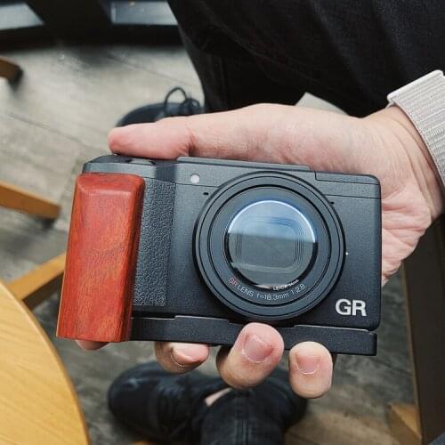 Wood Wooden Hand Grip Quick Release L Plate Bracket For Ricoh GR2 GRII Ricoh GR 2