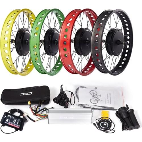 Fat Bike 20 24 26in 4.0 Tyre 48V 1500W Snow Electric bicycle Conversion Kit front or Rear Wheel Motor Ebike