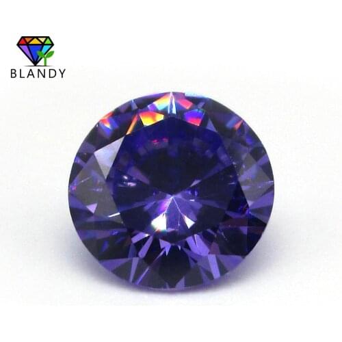 Hot Sale 0.8mm-2.5mm Round Brilliant Cut Purple Color Synthetic Cubic Zirconia Machine Cut Loose CZ Stone For DIY Jewelry
