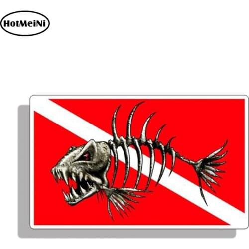 HotMeiNi 13cm x 8cm Skeleton Shark Vinyl Sticker Decal for Tank Back Graphic Die Cut Waterproof 3D Car Styling Car Stickers