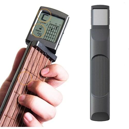 Pocket Guitar Chord Trainer Beginner 6-Tone Pocket Practice Tools Rotatable Chords Chart Screen guitar finger