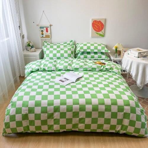 Modern Geometry Bedding Set Plaid Bedspreads Soft Bedcolthes Single Double King Size 220x240 Bedroom No Fills Douvet Cover