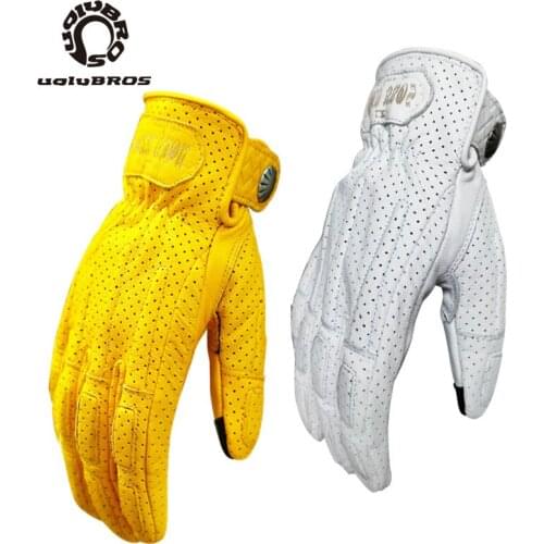 Retro Outdoor Riding Gloves sheepskin Motorcycle Gloves Motocross Protection Gloves guantes moto Mens leather Motorbike Glove