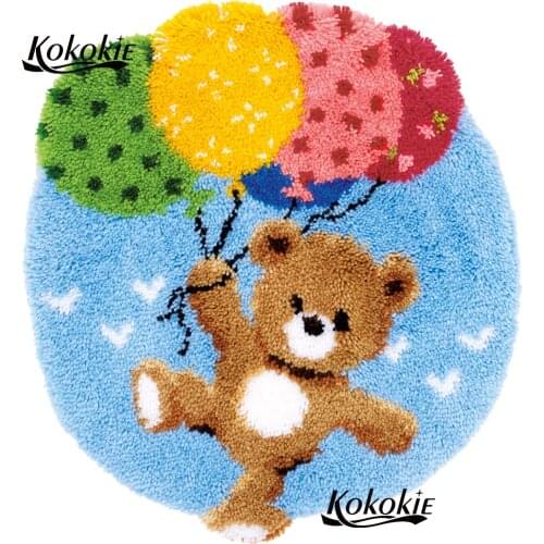 Bolsitas crochet latch hook kits rug printed canvas accessories cartoon bear home decor needle for carpet Foamiran for crafts