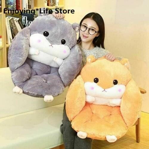 Kindergarten Plush Hamster Cushion Classroom Chair Cushion Stool Office Stuffed Warm Cushion Toddler Chair Kids Furniture Sofa