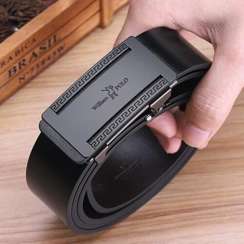 Belt automatic buckle metal fashion mens Leather Mens jeans belt business and leisure
