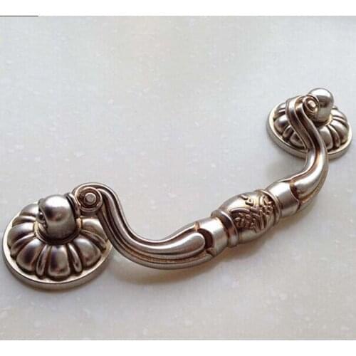 Drawer pull knob cabinet knob pull 96mm antique silver dresser cupboard door handle shaky vintage furniture decoration handles