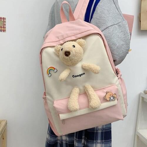 RUIQIA Travel Mochila Kawaii Waterproof Women Backpack Girls School Bag Fashion Female College Bookbag Black Nylon Rucksack 56