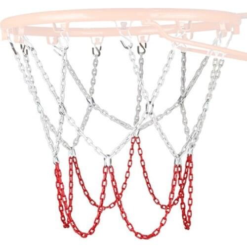 Basketball Replacement Net, Rustproof Basketball Iron Net Chain With 12 Hooks, Hanging Basket Replacement Chain Net, Fashionable