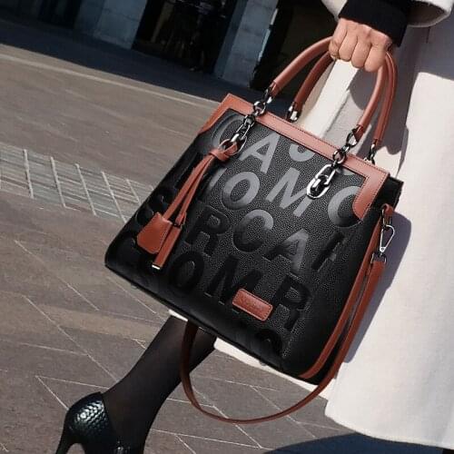 100% Cow Leather Handbags 2021 New Large-capacity Portable Tote Fashion Print Hit Color Single Shoulder Messenger Bag Gg