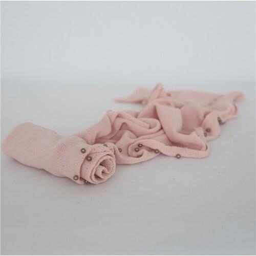 Vintage Baby Pink Stretch Wrap Newborn Pearl jersey Wrap Photo Prop Crochet Mohair Baby Swaddle Photography Prop