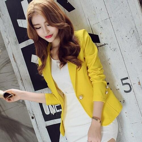 Womens blazer formal single button solid long sleeves female jacket coat women suit blazer feminino office ladies blazers