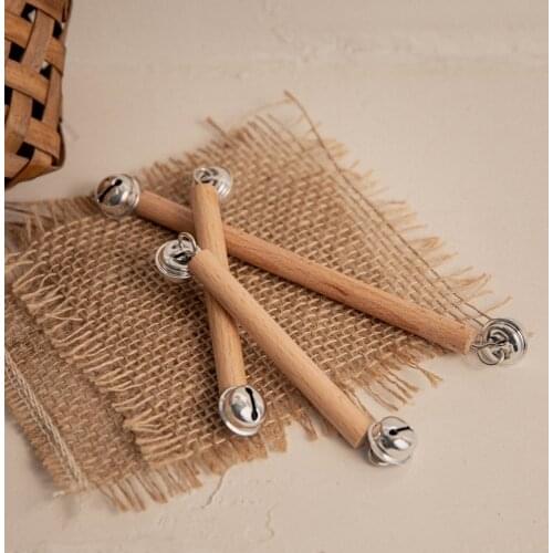 1pc Wooden Rattle Baby Montessori Bell Rattle BPA Free Wood Music Rattle Baby Teething Toys Intelligence Development Toy For Kid