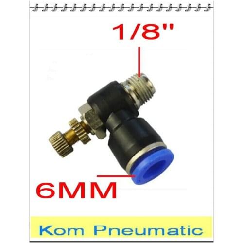 10pcs/lot SL 6MM-1/8" Pneumatic Throttle Valve Quick Push In 6MM Tube 1/8" Inch SL6-01 Air Fitting Connector Flow Controller