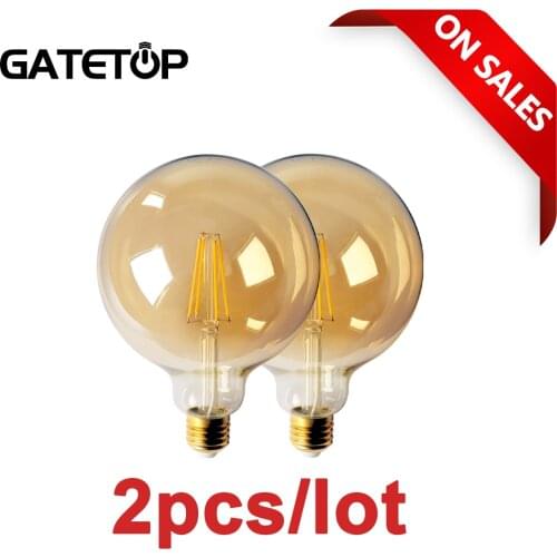 2pcs/lot 2021 Rushed Sale Ce Rohs Decor Retro Edison Led Filament Bubble Bulb G125 8w 2700k 220v For Home Bedroom Decoration