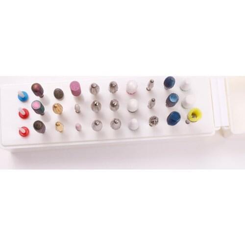 30 Holes Nail Art Drill Grinding Head Bit Holder Display Storage Box Nail Drill Bits Container Stand Display Rack Manicure