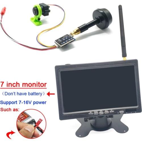5.8G 48CH 7 inch HD monitor and 600mW VTX video Transmitter with Wide Voltage and CMOS 1000TVL fpv Camera for FPV Racing Drone