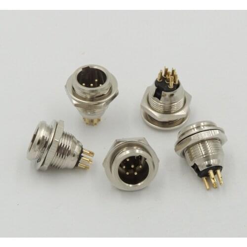 6 pin Male Mini XLR Audio Microphone Chassis Mount TB6M match TA6F Q-G connector