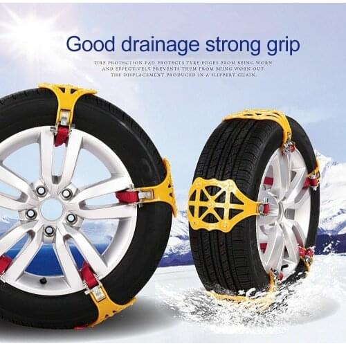 6x Universal 165-285mm Car non-slide Chains Car Tire Snow Chains for Snow Mud Ice Road Vehicle Truck