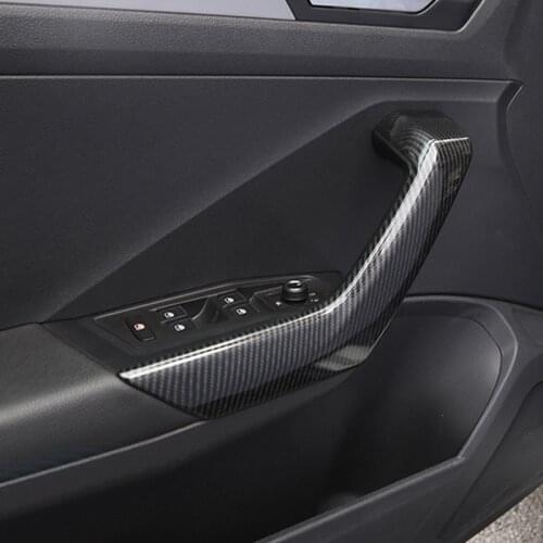 Car Accessories for VW Volkswagen T-Roc 2017 2018 2019 2020 ABS Interior Door Armrest Decorative Strips Cover Trim 4pcs