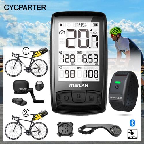 Wireless Bicycle Speedometer MEILAN Bike Computer Speed Cadence Sensor Power Meter Stopwatch Cycling Computer MTB Cycle Computer