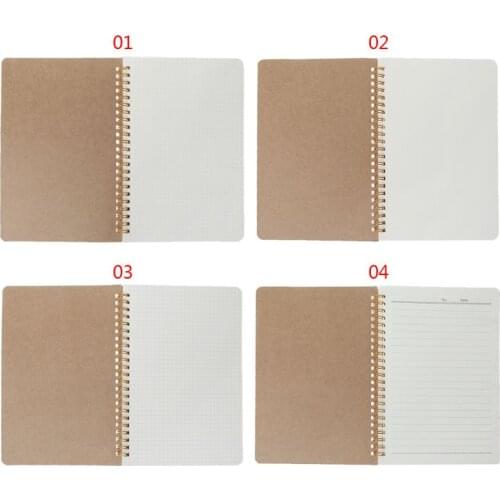 A5 Bullet Notebook Kraft Dot Grid Time Management Blank Book Spiral Journal Weekly Planner School Office Supplies DXAB