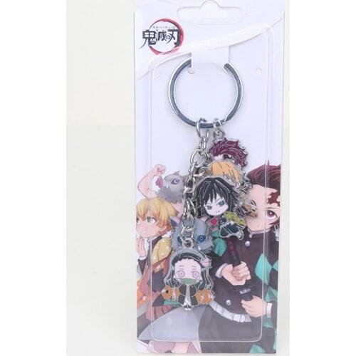 Demon keyring Japanese Anime Demon Slayer pendant Wholesale Cosplay Prop Kimetsu no Yaiba Tanjirou Kamado keychain keyring toy