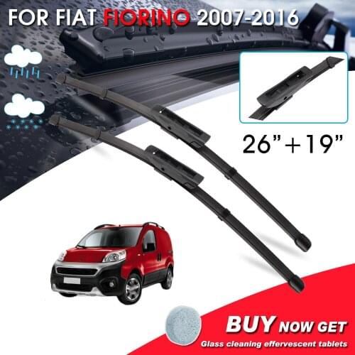 BROSHOO Car Front Window Windshield Wipers Blade For Fiat Fiorino 26"+19" LHD&RHD Car Model Year 2007-2016 Auto Accessories