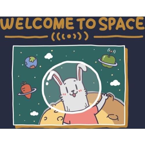 Childrens favorite space station space pattern heat transfer iron heating DIY decorative T-shirt vinyl cartoon animal stickers