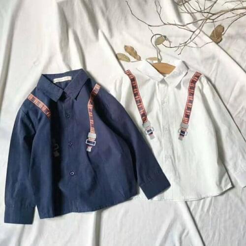 Kids Shirts Cotton Casual Long Sleeves Tops for Boys 2019 Autumn Fashion Print Lapel Toddler Baby Clothing 2-7 Years Child Tee