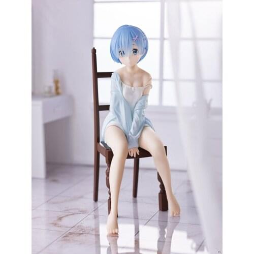 20cm Relax Rem Pajamas Figure Re ZERO Starting Life in Another World Rem Anime Figure Rem Ppajamas Chair Action Figure Toys