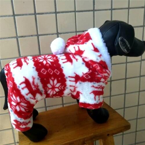 Fleece Dog Jumpsuit Warm Winter Dog Clothes Jumpsuit Christmas Dog Outfit Xmas Pet Clothing Pajamas Small Dog Costume Overalls