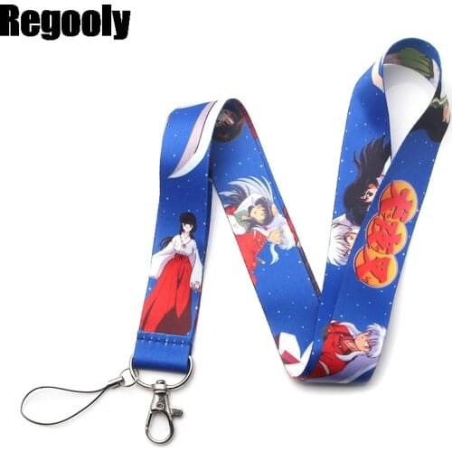 Inuyasha Keychain Lanyards Id Badge Holder ID Card Pass Gym Mobile Phone Badge Holder Key Strap webbings ribbons