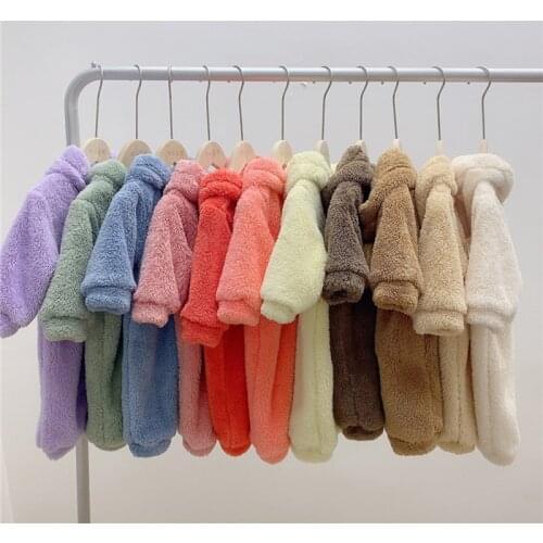 MILANCEL 2021 Winter New Baby Clothing Cute Bear Hooded Toddler Boys Rompers Zipper Style Warm Newborn Baby Clothes