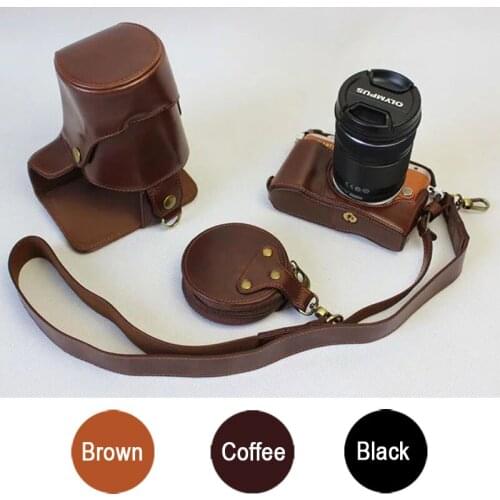 HQ Leather Camera bag case Grip strap for OLYMPUS E-PL8 E-PL7 EPL8 12-50mm Lens