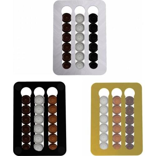 HOT!!! Coffee Capsule Holder Stander Dolce Gusto Capsule Storage Rack Wall Storage Aluminum Bracket Can Accommodate 18 Dropship